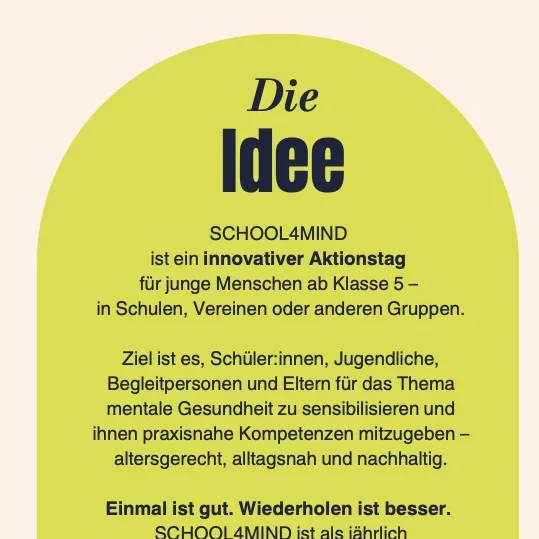 Die Idee Die Idee von SCHOOL4MIND in Bildform